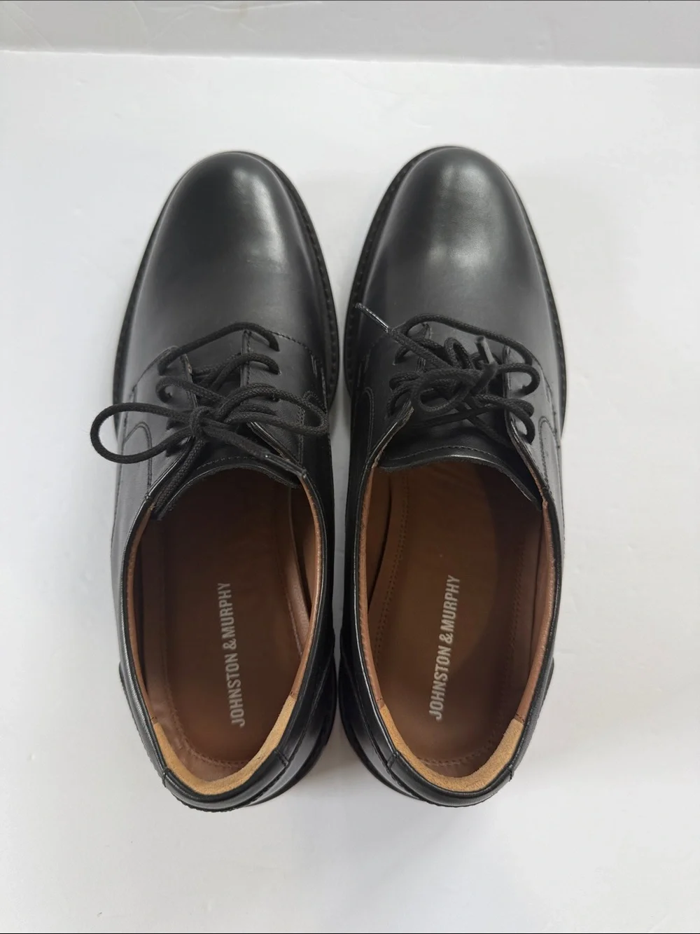 Johnston & Murphy Black Leather Derby Shoes